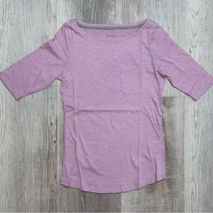 Boden Boat Neck Lilac Elbow Length Sleeve Women's Size 4 Tee Shirt Small NWOT